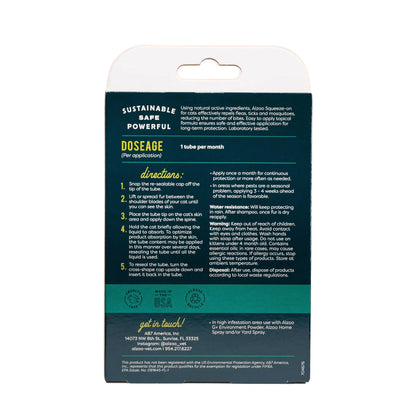ALZOO Plant-Based Flea & Tick Repellent Squeeze-On for Cats and Dogs (3-Month Supply)