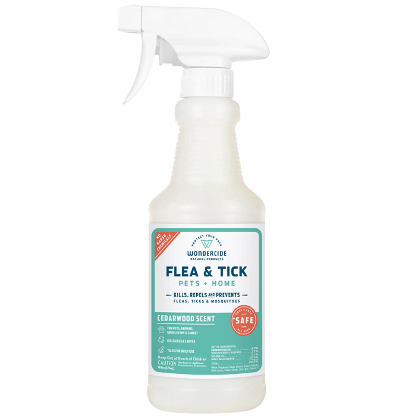 Wondercide – Flea, Tick & Mosquito Spray for Pets + Home (Cedar, Lemongrass & Peppermint Scents)