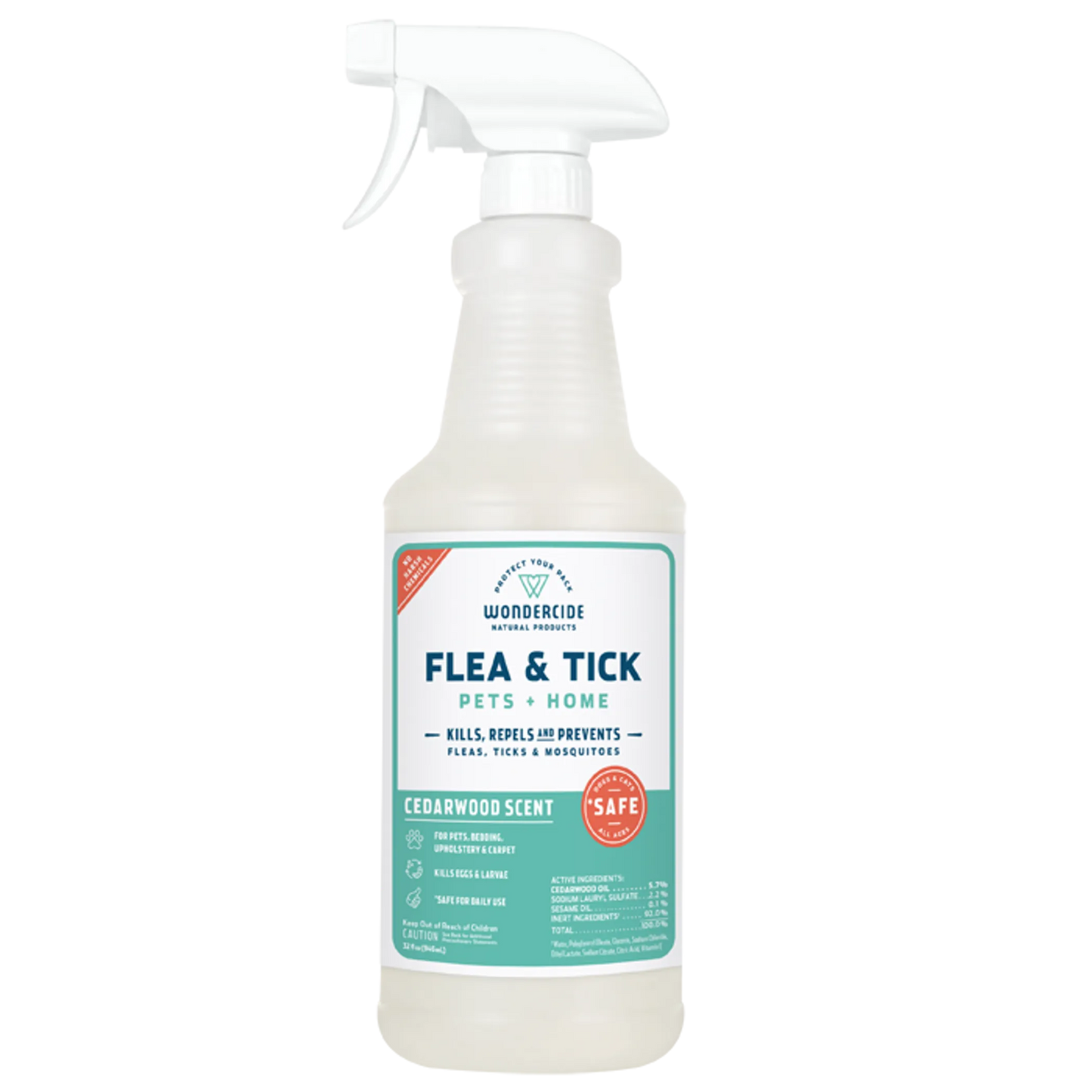 Wondercide – Flea, Tick & Mosquito Spray for Pets + Home (Cedar, Lemongrass & Peppermint Scents)