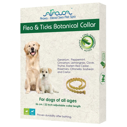 Arava Dead Sea Pet Spa Flea & Tick Collar for Dogs & Puppies — Natural Botanical Protection