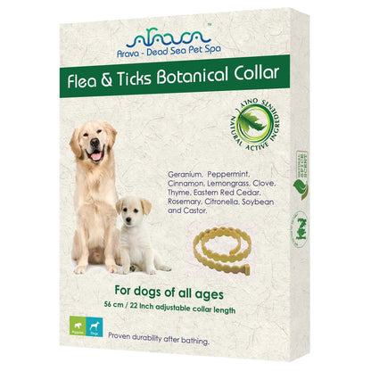 Arava Dead Sea Pet Spa Flea & Tick Collar for Dogs & Puppies — Natural Botanical Protection