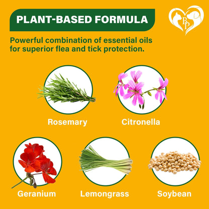 Natural Flea and Tick Home Spray for Dogs Cats & Ferret Mosquito Bug Repellent & Carpet Flea Killer Pet Pest Control & House Flea Treatment Indoor Org