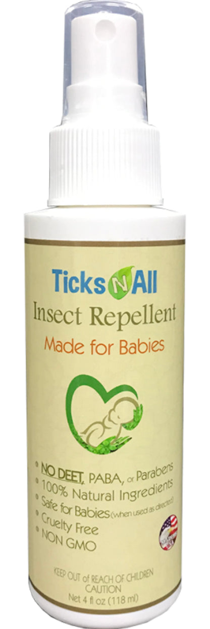 All Natural Insect Repellent 4 Babies 4oz – Ticks-N-All