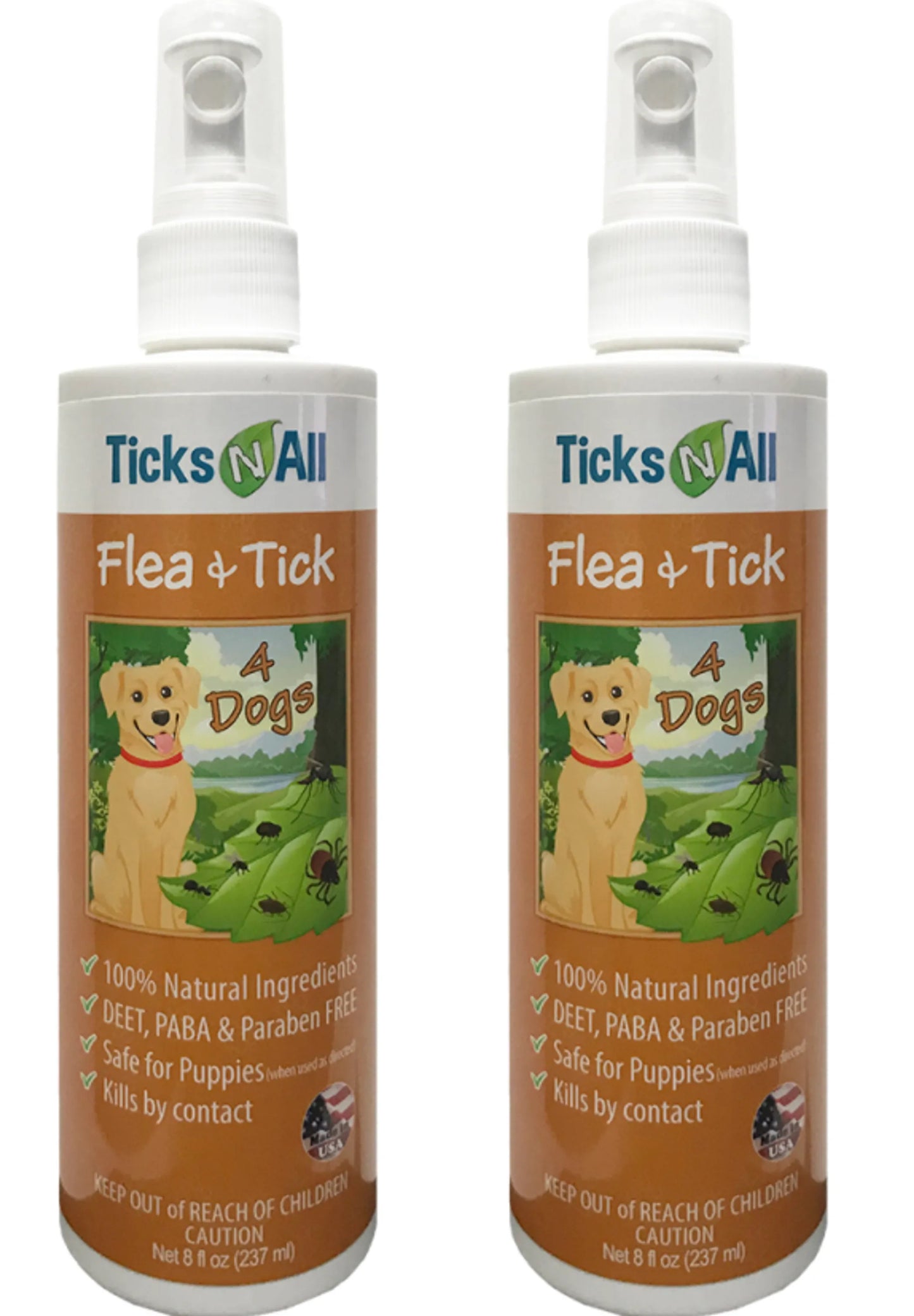 All Natural Flea & Tick 4 Dogs 8oz – Ticks-N-All