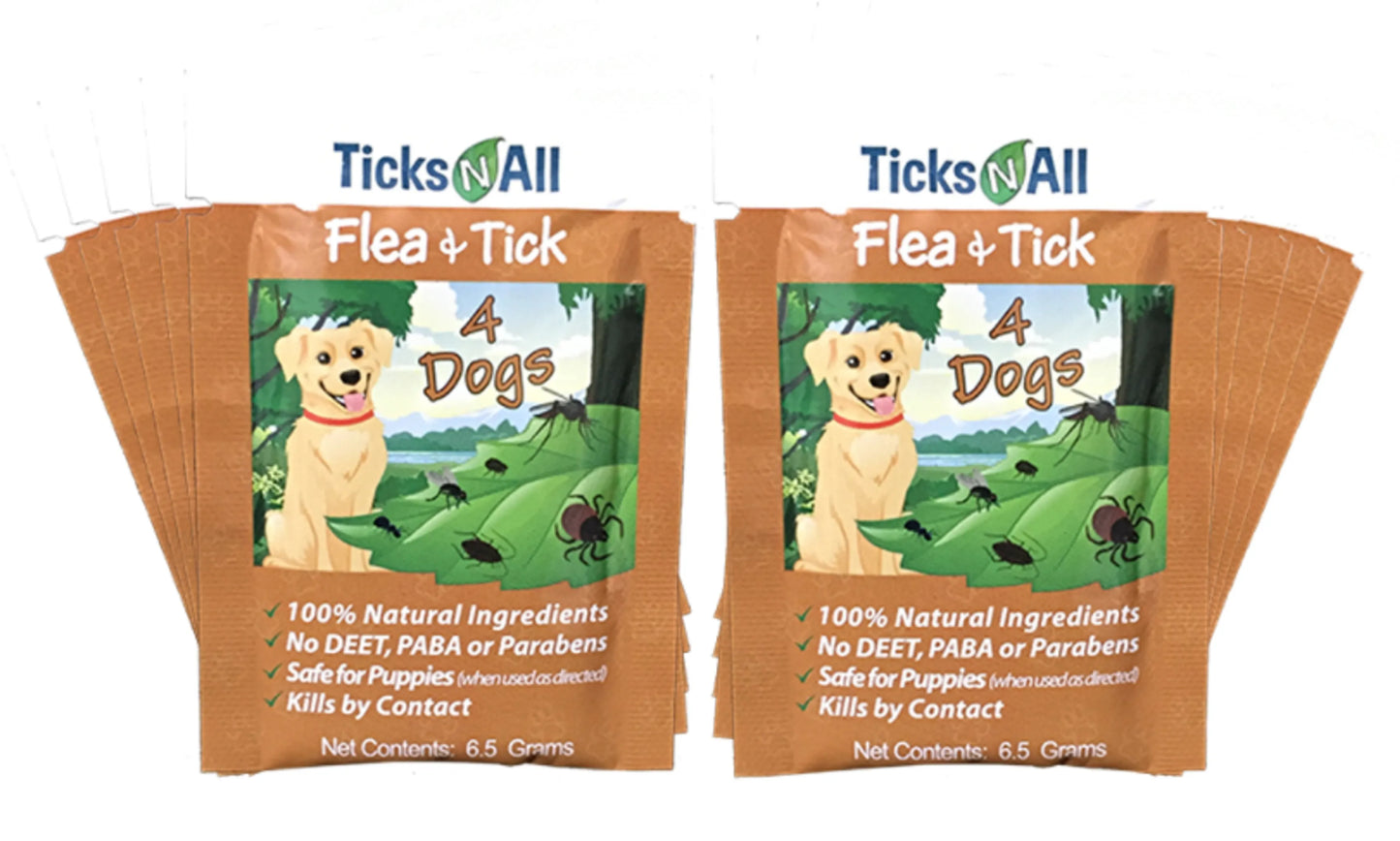 All Natural Flea and Tick Wipes 4-Dogs (10 count.) – Ticks-N-All