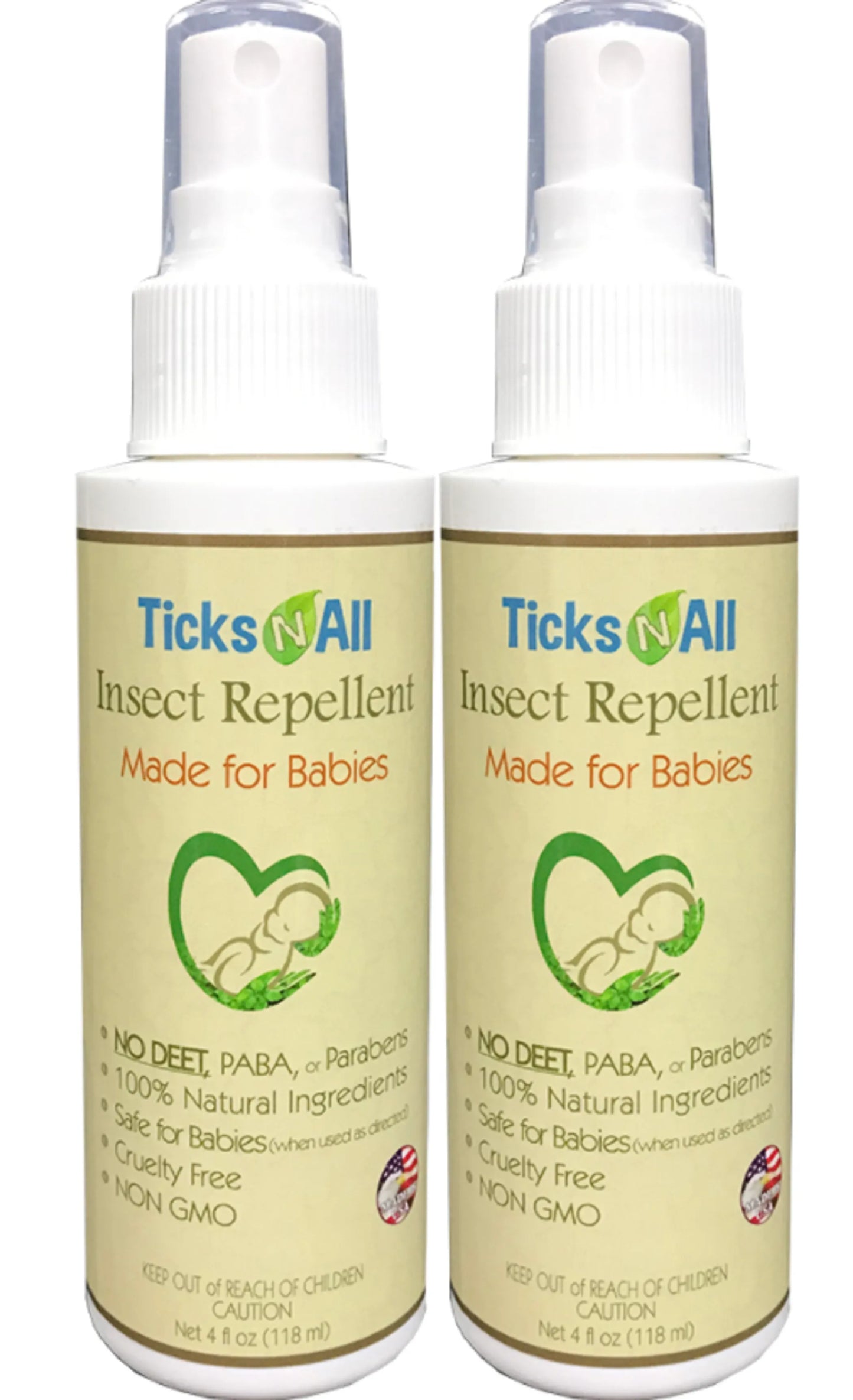 All Natural Insect Repellent 4 Babies 4oz – Ticks-N-All