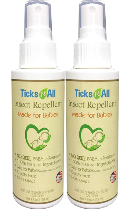 All Natural Insect Repellent 4 Babies 4oz – Ticks-N-All