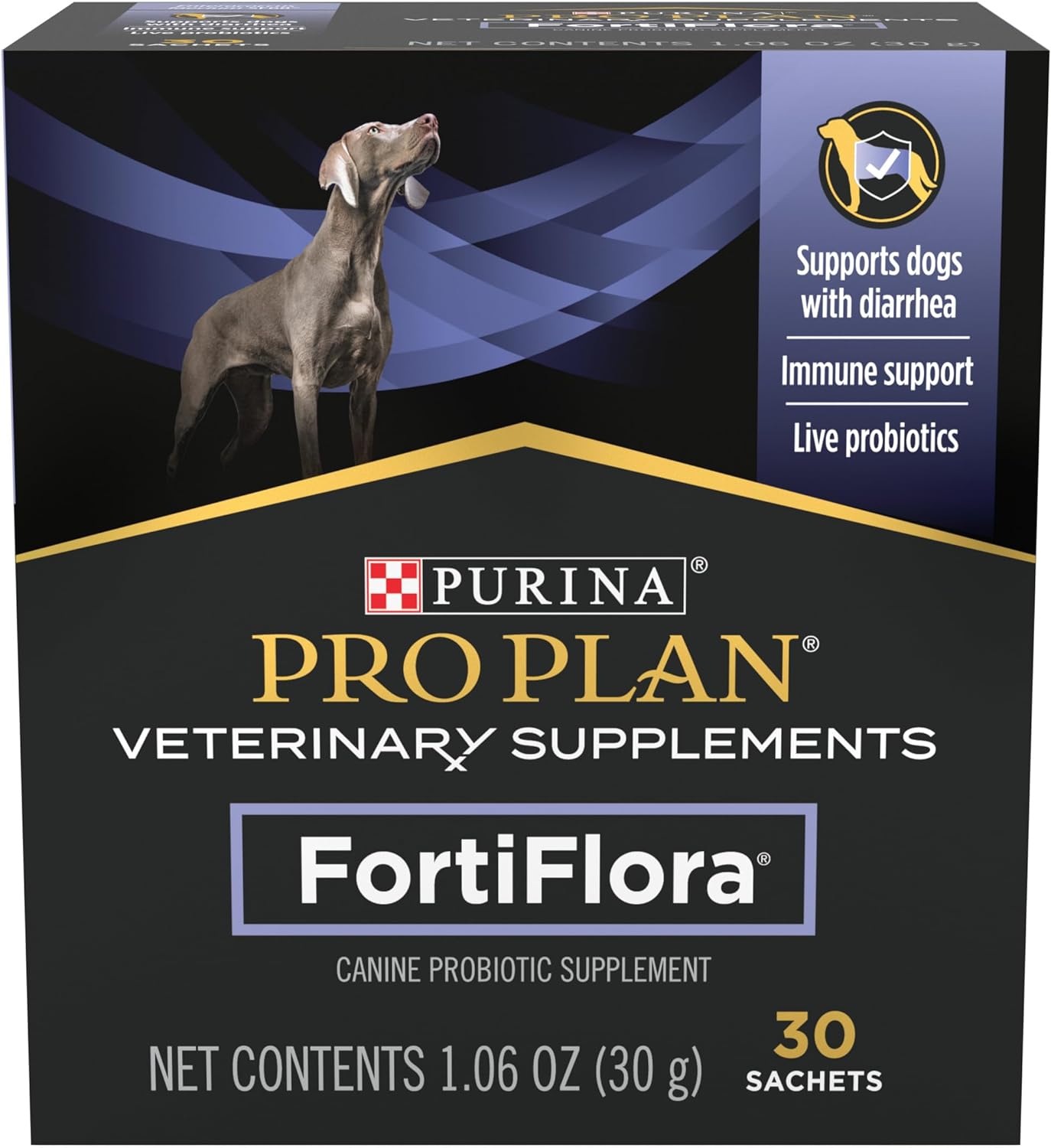 Purina FortiFlora® Probiotic Supplement for Dogs – Gut & Stool Support (30 Packets)