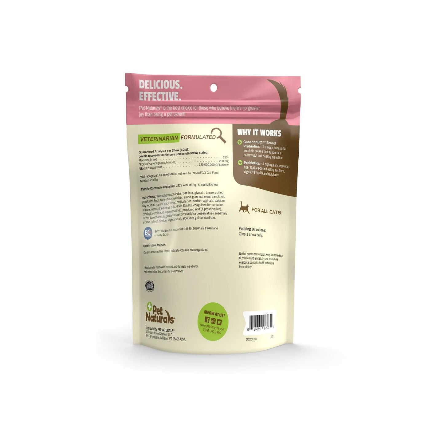 Pet Naturals® Daily Probiotic for Cats – Digestive & Stool Support