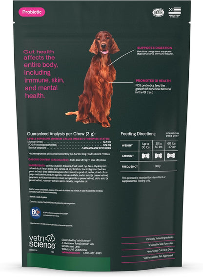 VetriScience® Gut Health – Daily Probiotic Chews for Dogs