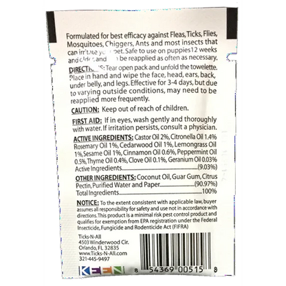 All Natural Flea and Tick Wipes 4-Dogs (10 count.) – Ticks-N-All